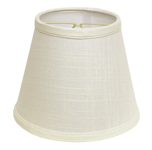 8" White Empire Hardback Slanted Linen Lampshade - Homeroots