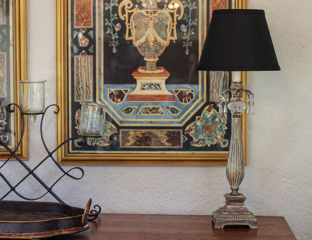 8" Black with White Empire Hardback Slanted Shantung Lampshade - Homeroots - Flyclothing LLC