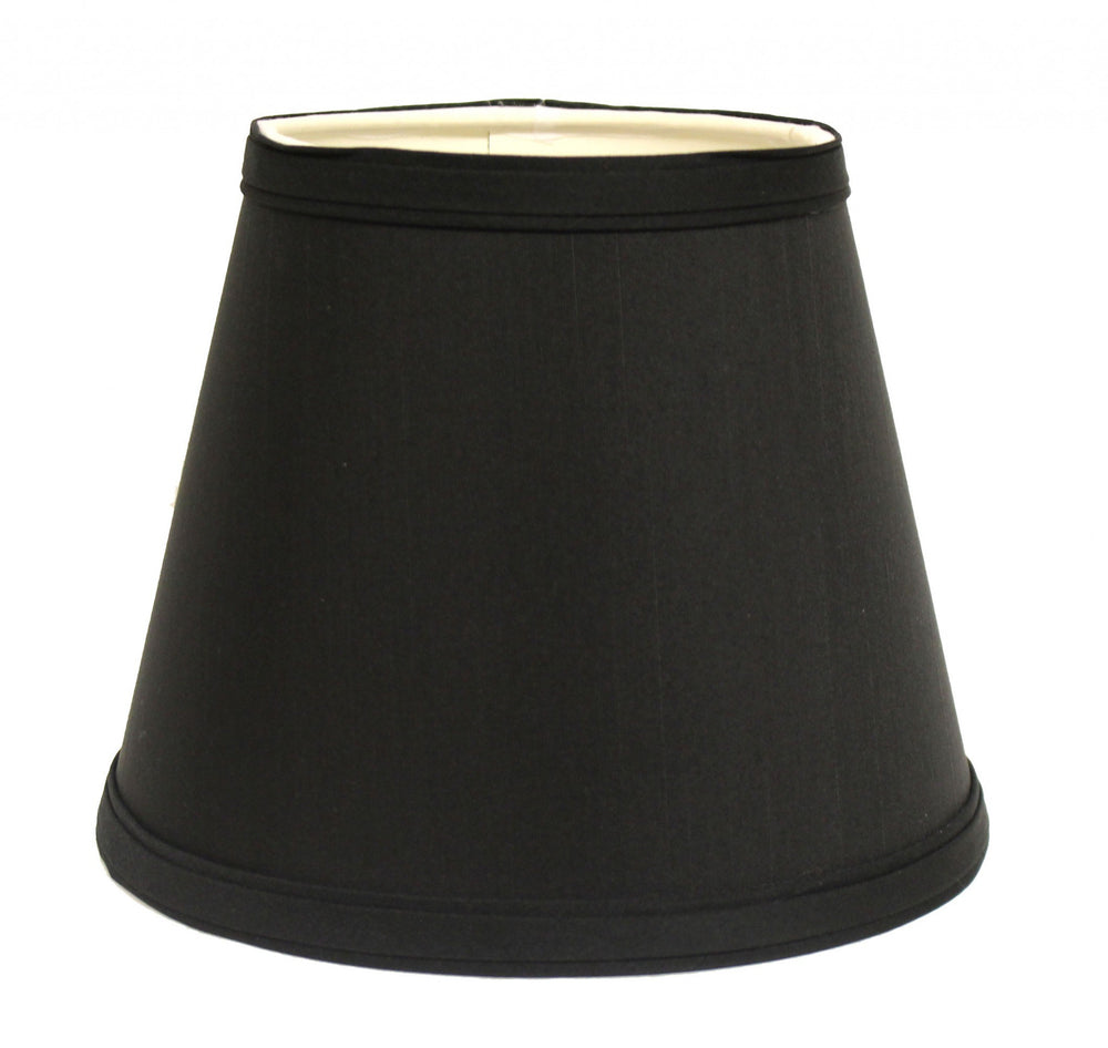 12" Black with White Hardback Empire Slanted Slanted Shantung Lampshade - Homeroots - Flyclothing LLC