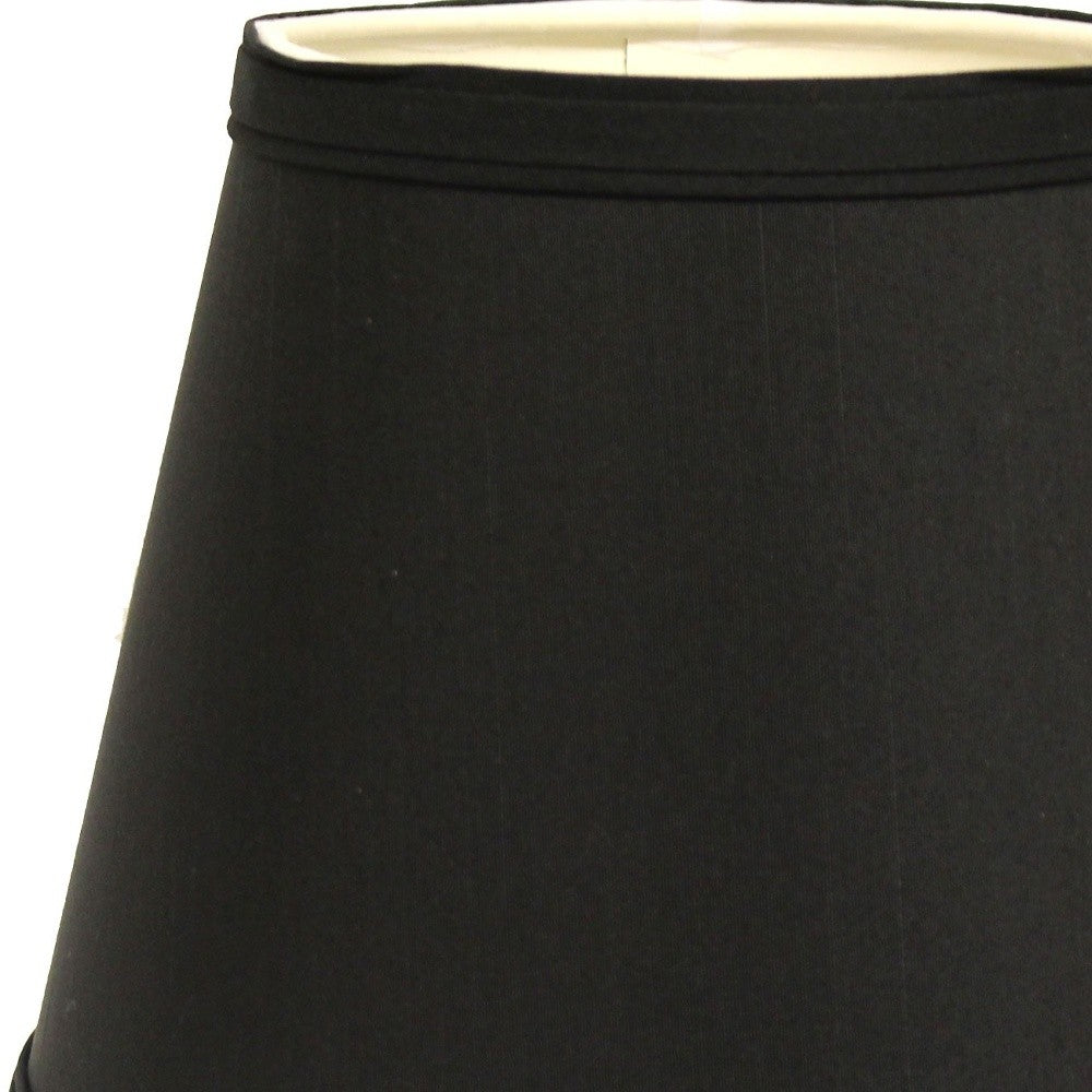 12" Black with White Hardback Empire Slanted Slanted Shantung Lampshade - Homeroots - Flyclothing LLC