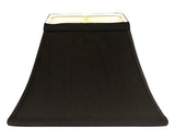 12" Black with White Lining Rectangle Bell Shantung Lampshade - Homeroots - Flyclothing LLC