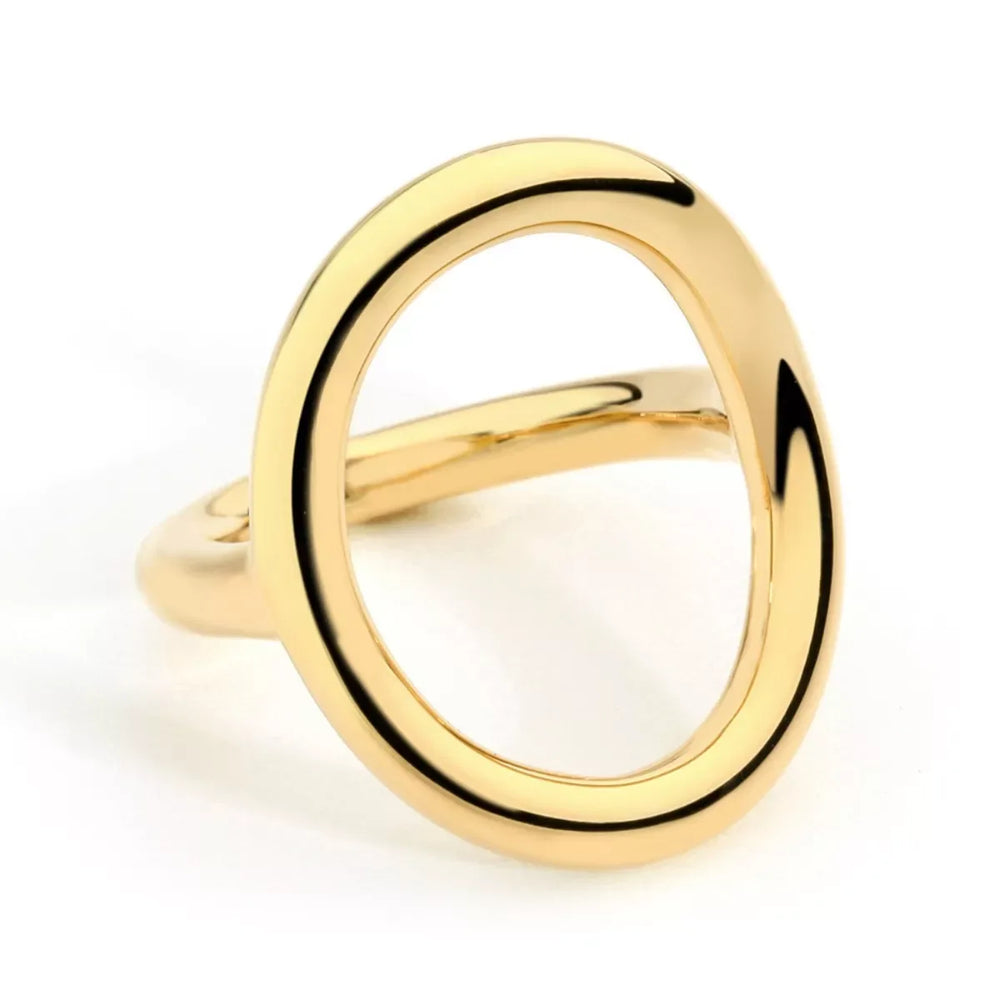 18K Gold-Plated Copper Round Ring - Trendsi - Flyclothing LLC
