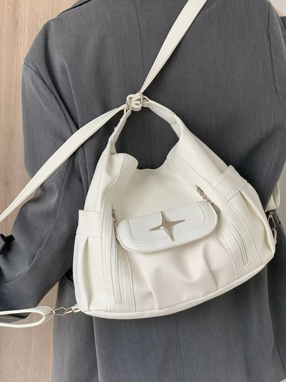 Adjustable Strap Star Decor Convertible Crossbody Bag - Trendsi - Flyclothing LLC