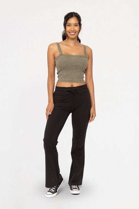 Mono B Drawstring Flared Pants - Trendsi - Flyclothing LLC