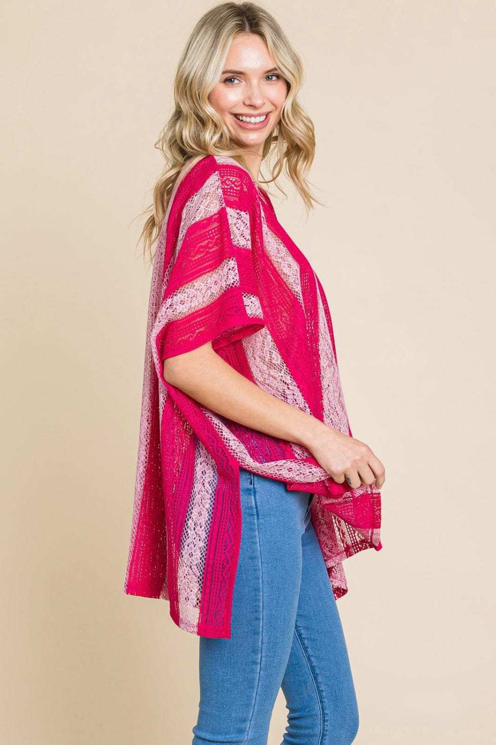 Cotton Bleu by Nu Label V Neck Drop Shoulder Oversize Top - Trendsi - Flyclothing LLC