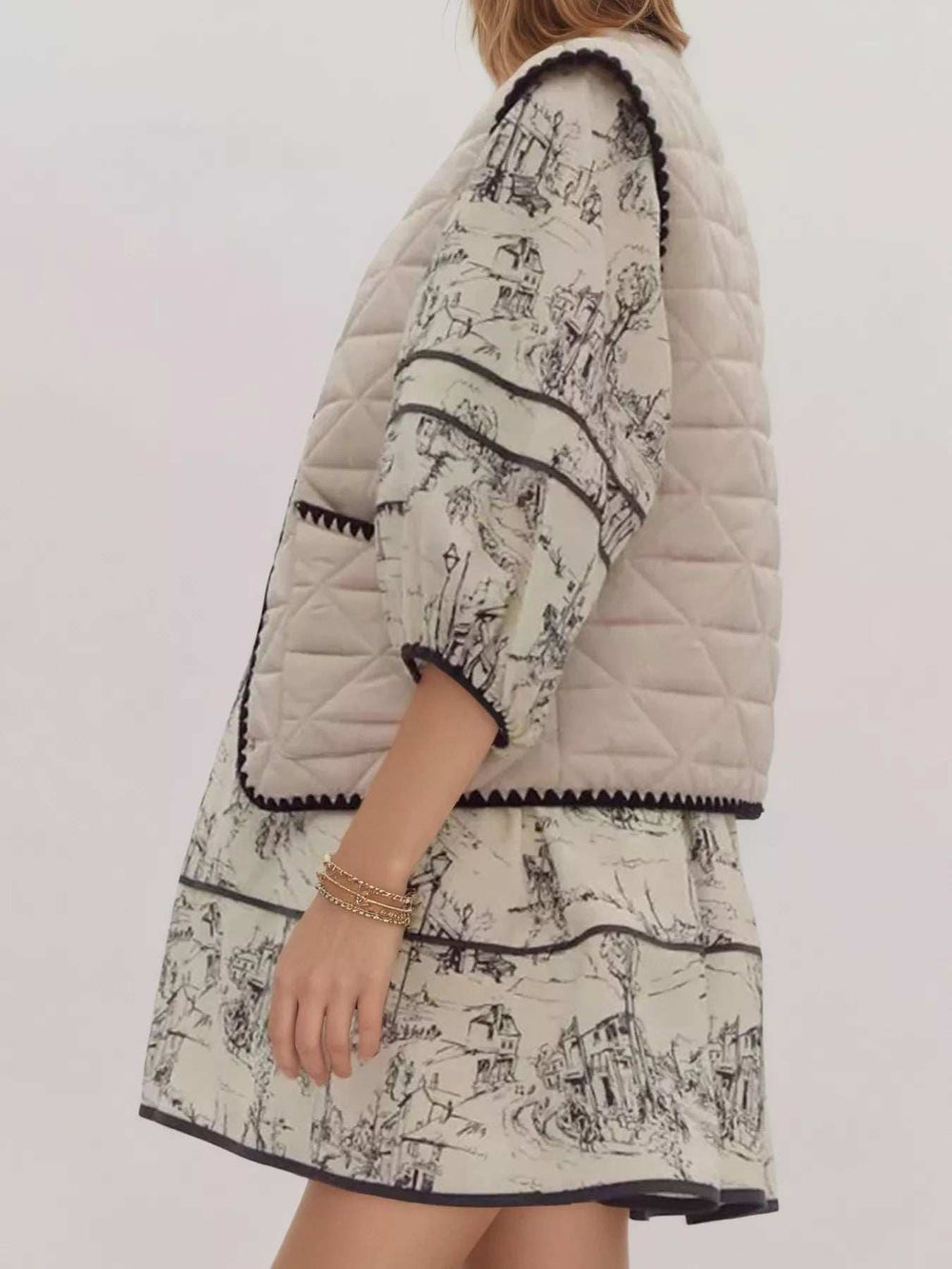 Textured Snap Down Vest Coat - Trendsi - Flyclothing LLC