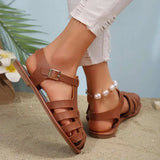 Round Toe Flats Sandals - Trendsi - Flyclothing LLC