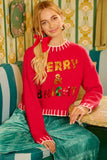 BiBi Christmas Theme Sequin Lattering Sweater - Trendsi - Flyclothing LLC