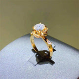 1 Carat Moissanite Zircon 925 Sterling Silver Ring - Trendsi - Flyclothing LLC