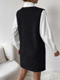 V-Neck Sleeveless Sweater Dress with Pockets - Trendsi - Flyclothing LLC