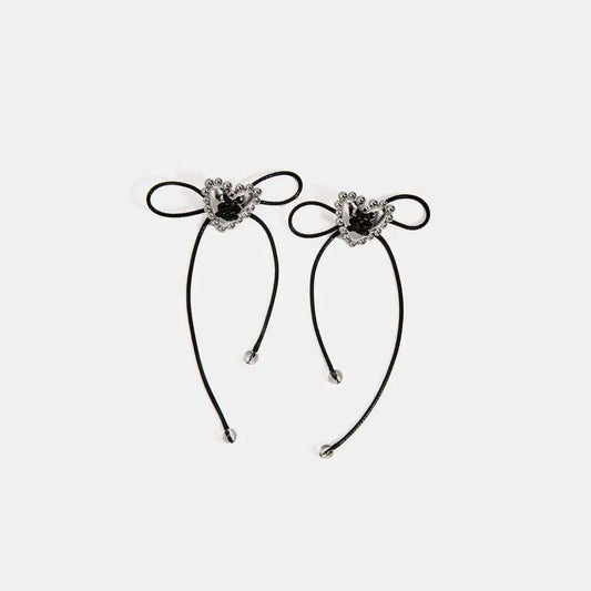 Stainless Steel Wax Rope Heart Earrings - Trendsi - Flyclothing LLC