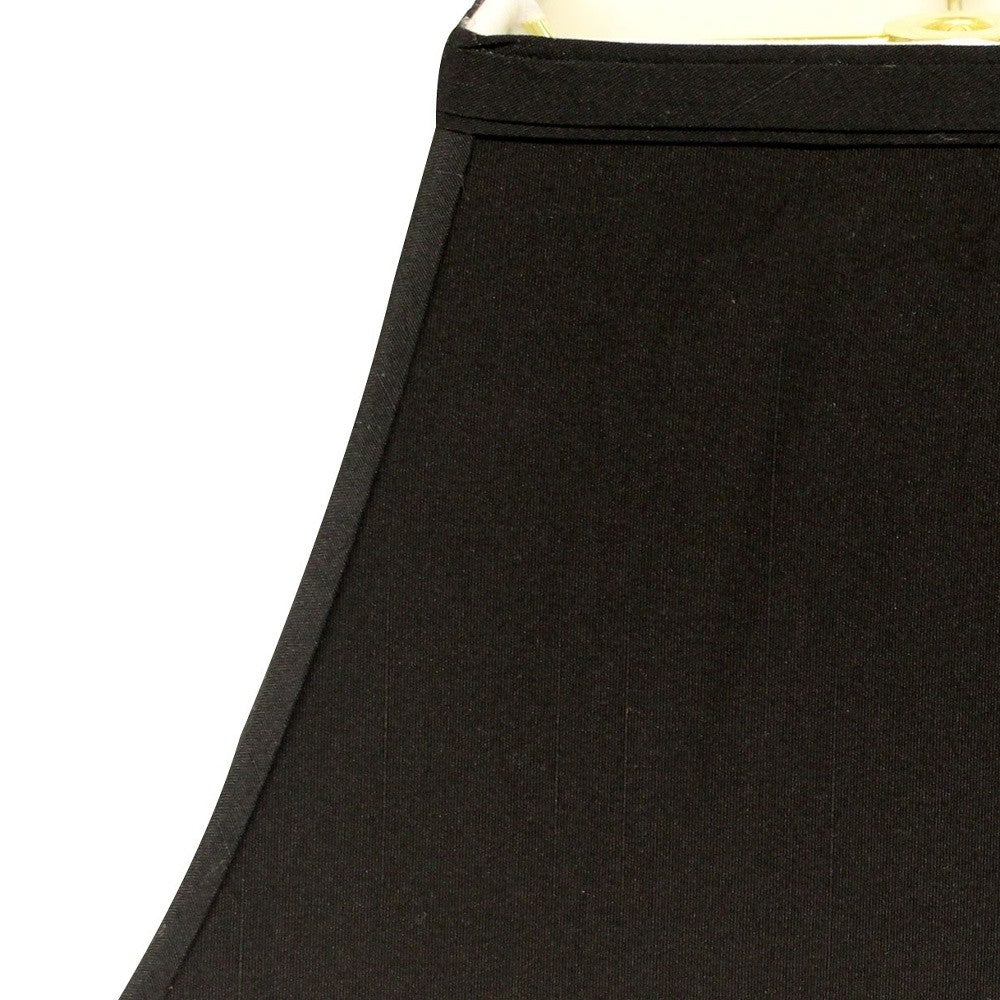 14" Black with White Lining Rectangle Bell Shantung Lampshade - Homeroots - Flyclothing LLC