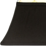 16" Black with White Lining Rectangle Bell Shantung Lampshade - Homeroots - Flyclothing LLC