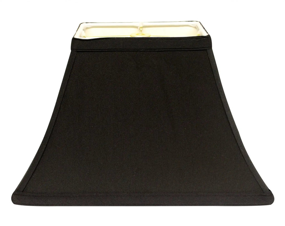 16" Black with White Lining Rectangle Bell Shantung Lampshade - Homeroots - Flyclothing LLC