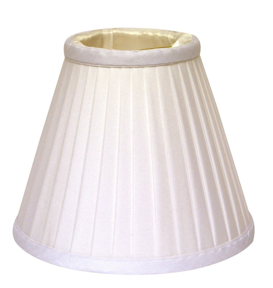 4" White Set of 6 Slanted Pleat Chandelier Silk Lampshades - Homeroots