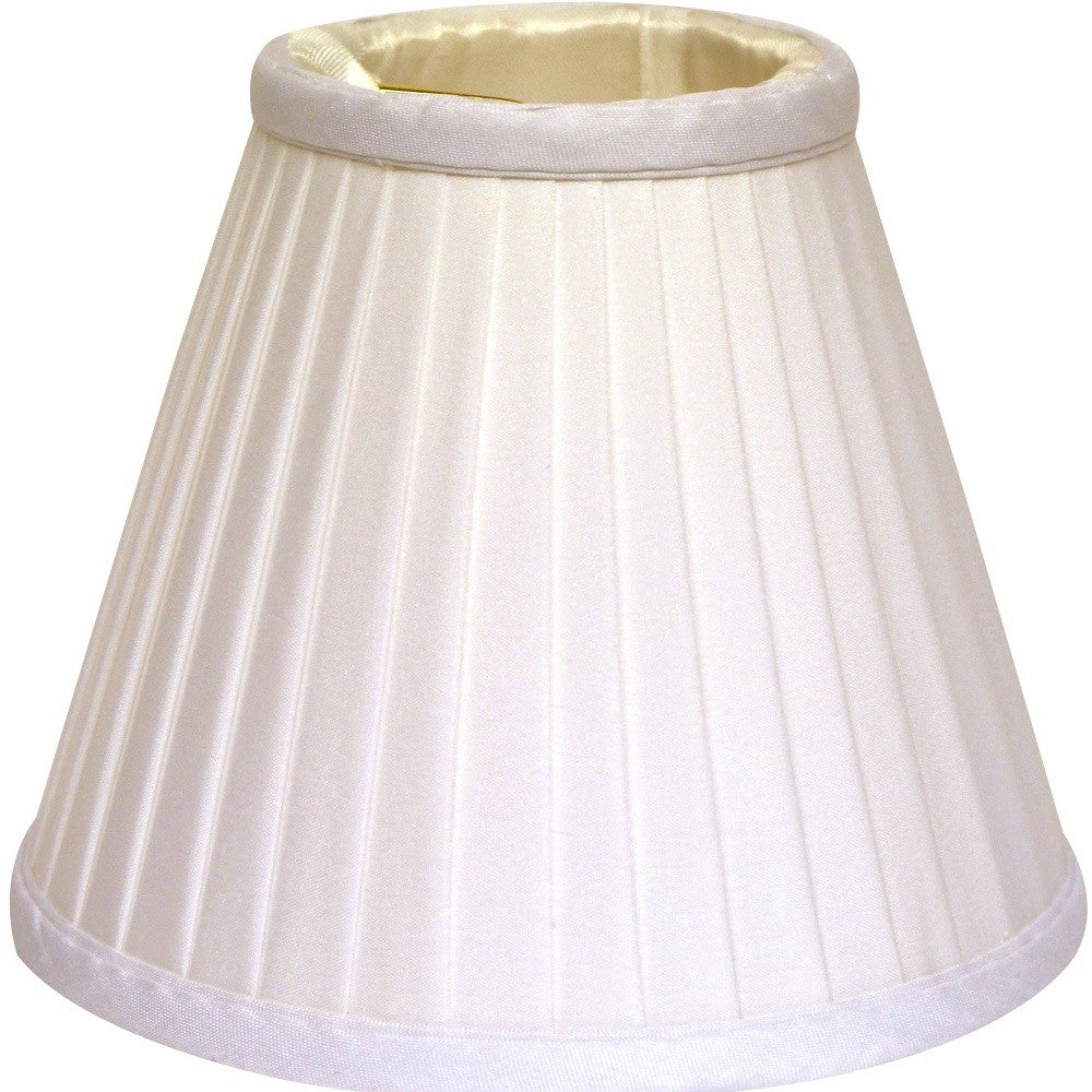 4" White Set of 6 Slanted Pleat Chandelier Silk Lampshades - Homeroots - Flyclothing LLC