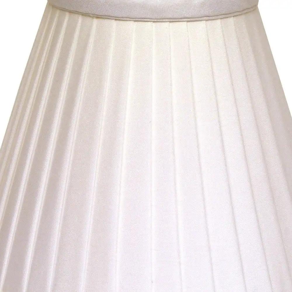 4" White Set of 6 Slanted Pleat Chandelier Silk Lampshades - Homeroots - Flyclothing LLC