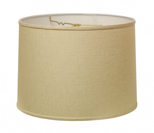 13" Parchment Beige Throwback Drum Linen Lampshade - Homeroots