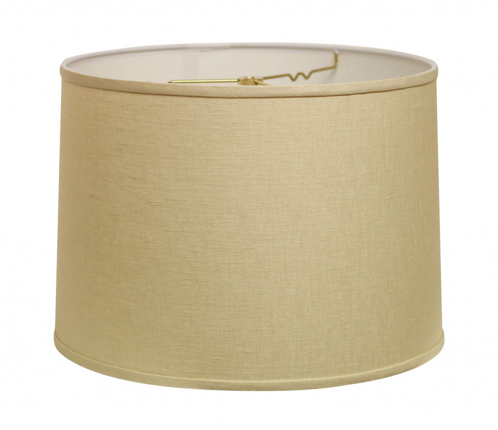 13" Parchment Beige Throwback Drum Linen Lampshade - Homeroots - Flyclothing LLC