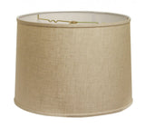 13" Dark Wheat Throwback Drum Linen Lampshade - Homeroots - Flyclothing LLC