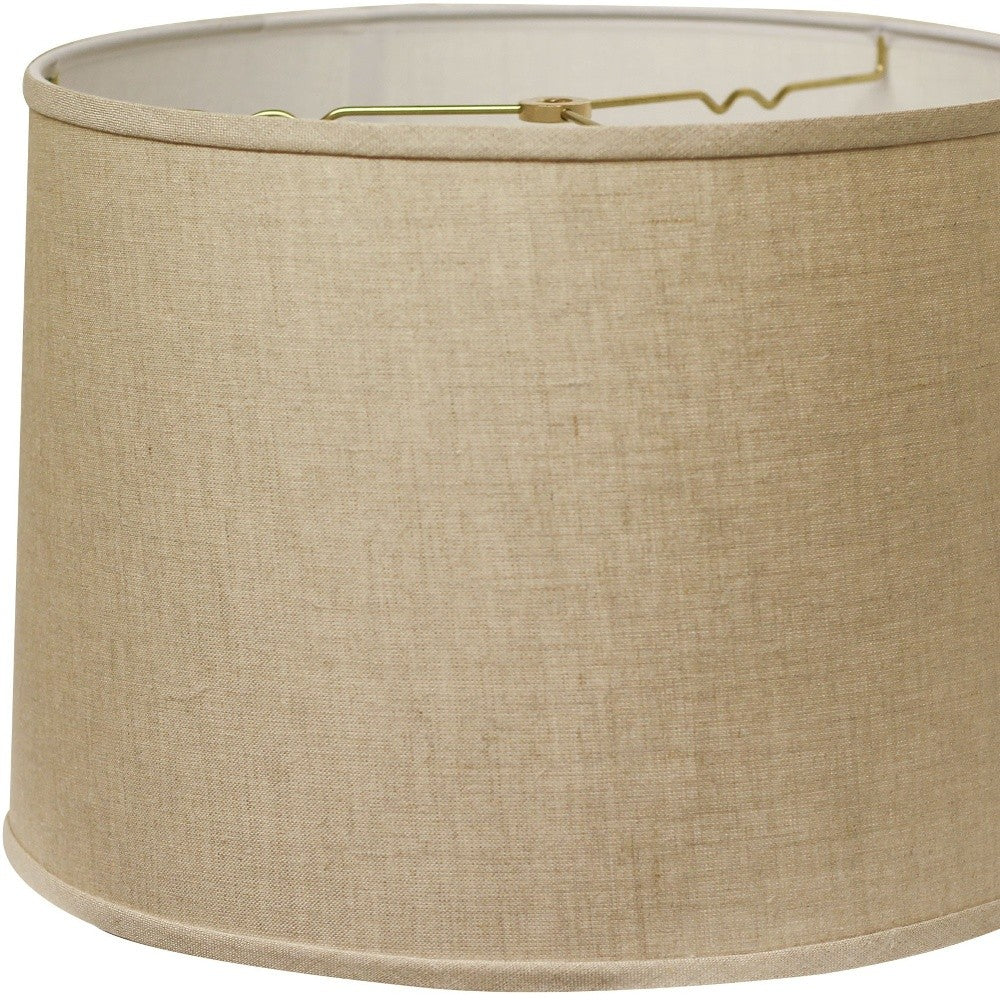 13" Dark Wheat Throwback Drum Linen Lampshade - Homeroots - Flyclothing LLC