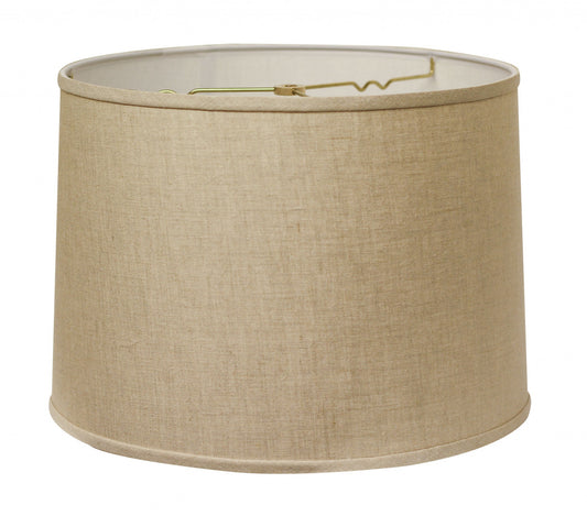 14" Dark Wheat Throwback Drum Linen Lampshade - Homeroots