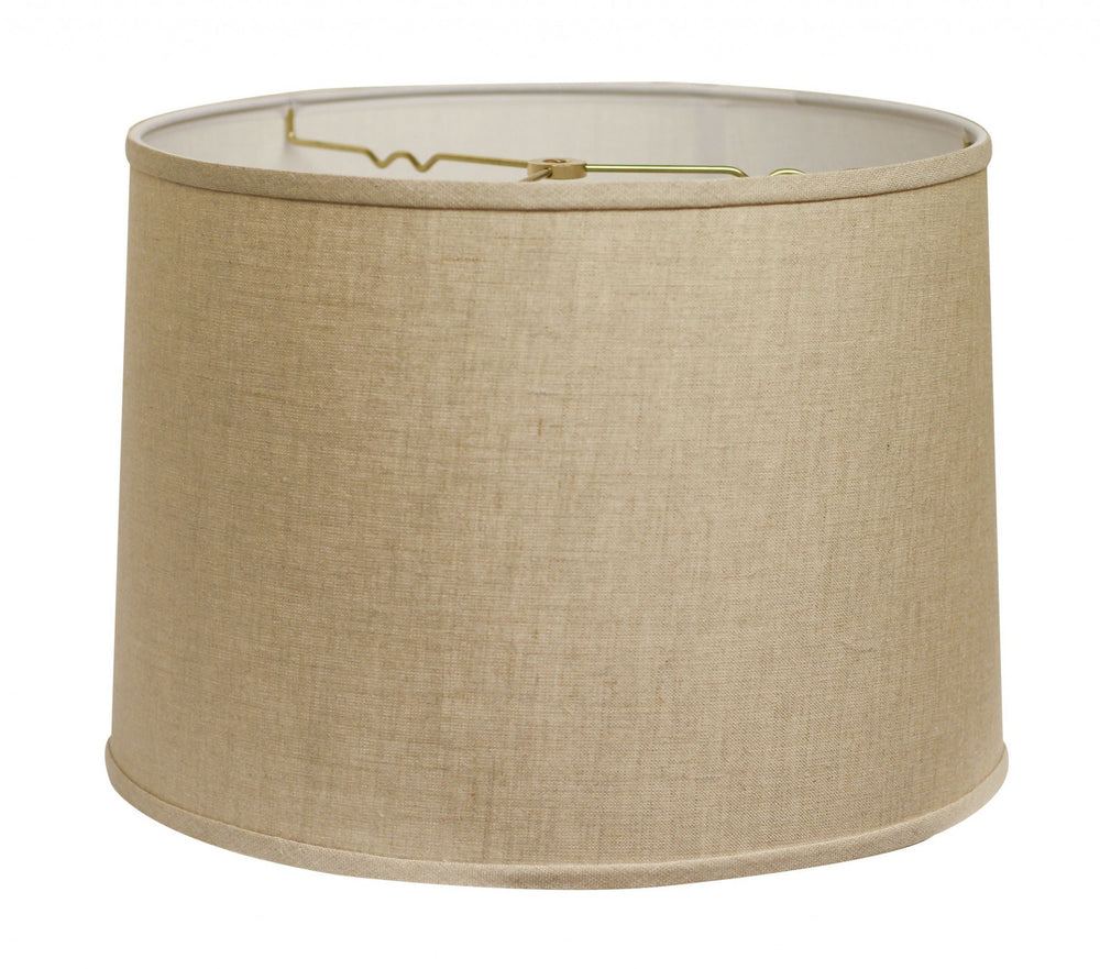 14" Dark Wheat Throwback Drum Linen Lampshade - Homeroots - Flyclothing LLC