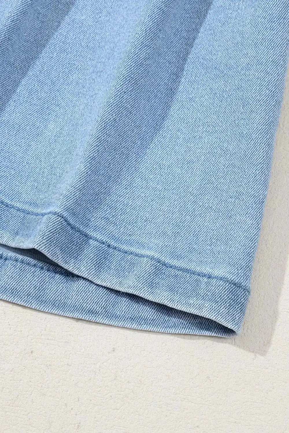 Pleated Patchwork Panel Lightweight Denim Shorts - Trendsi - Flyclothing LLC