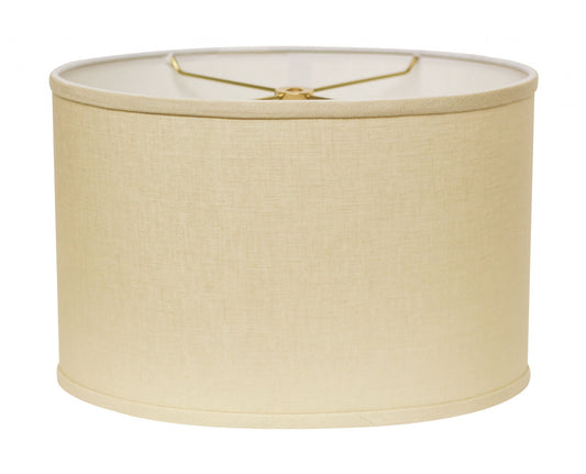 12" Parchment Biege Throwback Oval Linen Lampshade - Homeroots