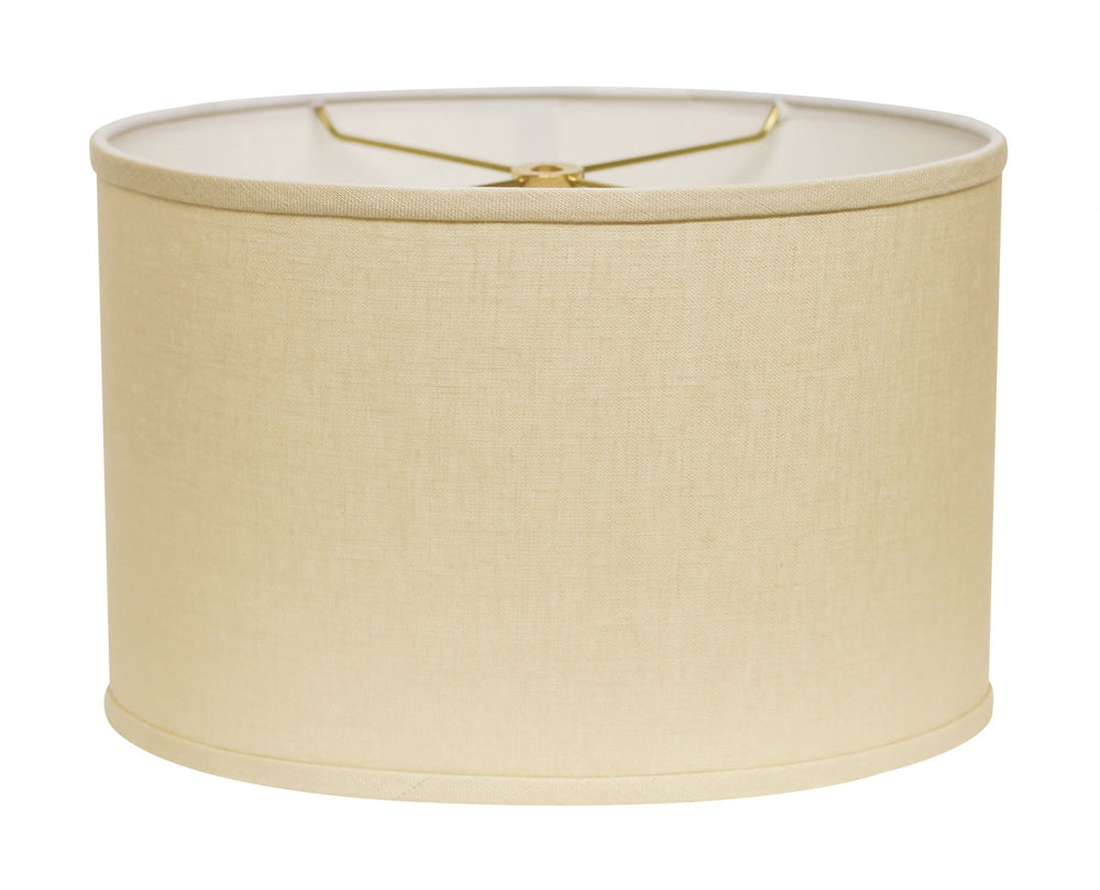 12" Parchment Biege Throwback Oval Linen Lampshade - Homeroots - Flyclothing LLC