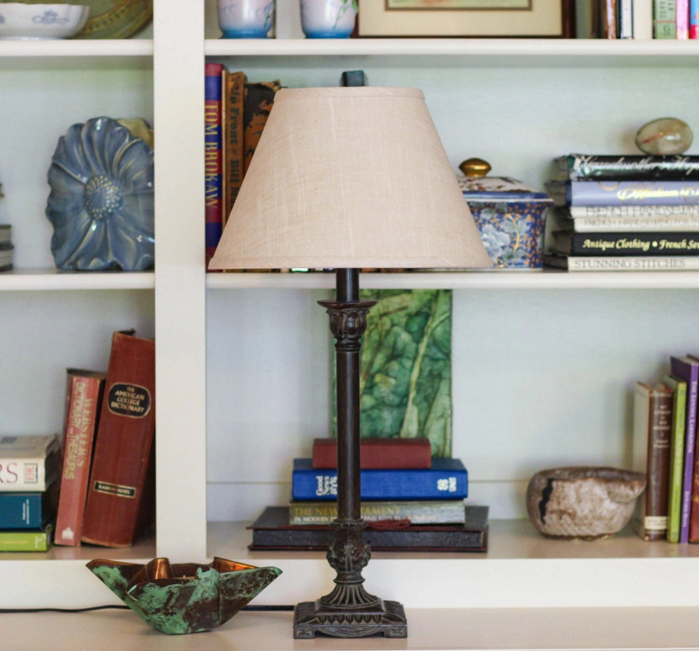 12" Light Wheat Premium Empire Slanted Linen Lampshade - Homeroots - Flyclothing LLC