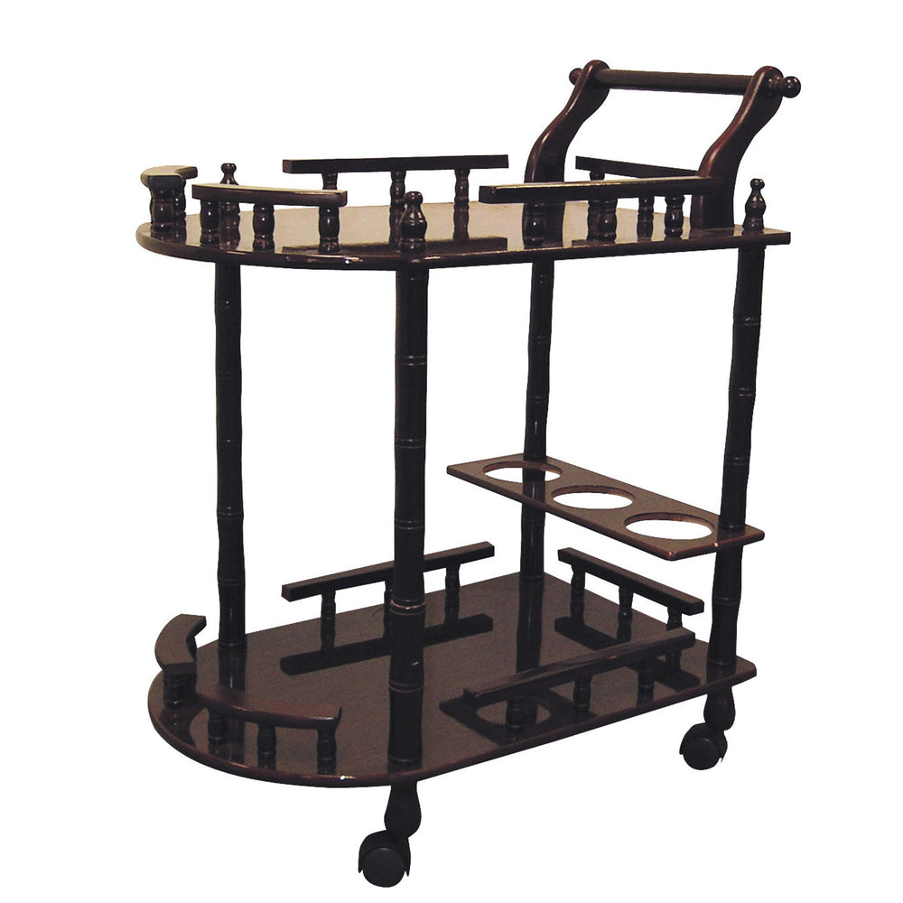 24" Dark Brown Rolling Bar Cart - Homeroots - Flyclothing LLC