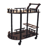 24" Dark Brown Rolling Bar Cart - Homeroots - Flyclothing LLC