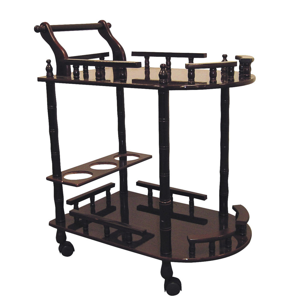 24" Dark Brown Rolling Bar Cart - Homeroots - Flyclothing LLC