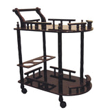 24" Dark Brown Rolling Bar Cart - Homeroots - Flyclothing LLC