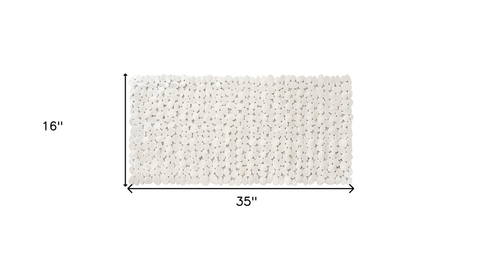 35" White Spa Pebbles Non Slip Bathtub Mat - Homeroots - Flyclothing LLC