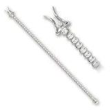 47103 - Rhodium Brass Bracelet with AAA Grade CZ in Clear - Alamode - Flyclothing LLC