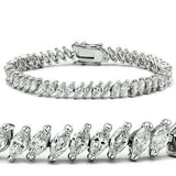 47106 - Rhodium Brass Bracelet with AAA Grade CZ in Clear - Alamode - Flyclothing LLC