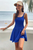 Devine Smocked Scoop Neck Mini Cami Dress - Trendsi - Flyclothing LLC