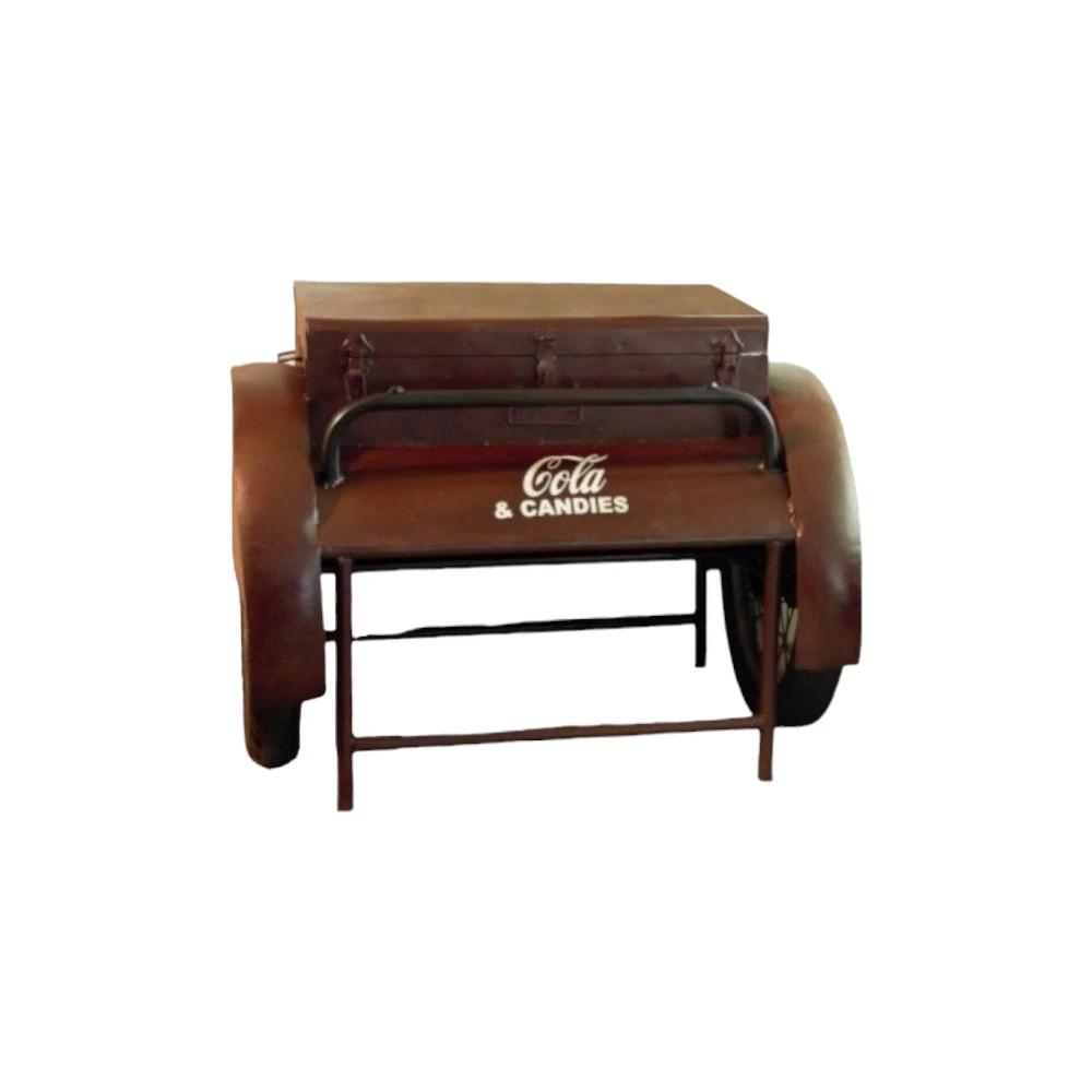 27" Maroon Steel End Table - Homeroots