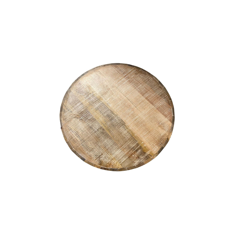 34" Natural Solid Wood Round Bunching Coffee Tables - Homeroots - Flyclothing LLC