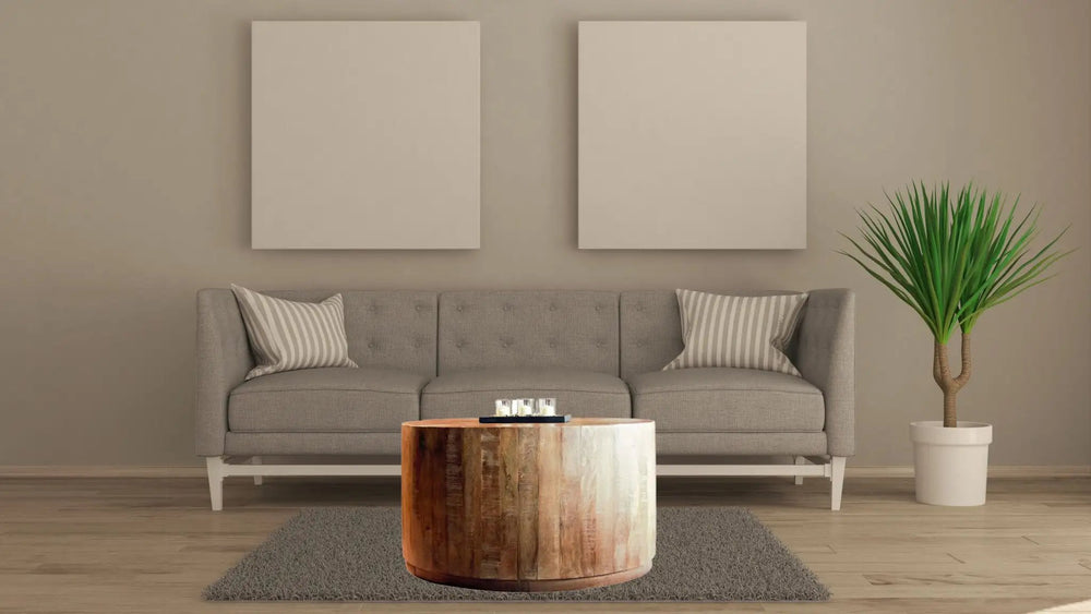 34" Natural Solid Wood Round Bunching Coffee Tables - Homeroots - Flyclothing LLC