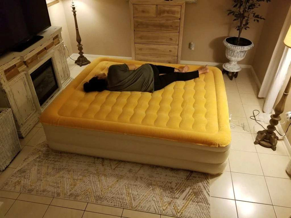 Dreamy Golden Inflatable Queen Size Bed Mattress - Homeroots - Flyclothing LLC