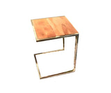 Set of Three Stylish Wood and Metal C Shaped Nesting End Tables - Homeroots - Flyclothing LLC