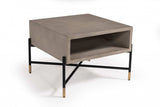 Modern Gray Concrete and Black Metal Coffee Table - Homeroots - Flyclothing LLC