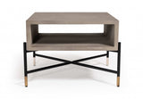Modern Gray Concrete and Black Metal Coffee Table - Homeroots - Flyclothing LLC