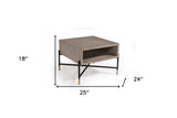 Modern Gray Concrete and Black Metal Coffee Table - Homeroots - Flyclothing LLC