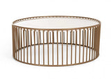Modern Round White and Gold Faux Marble Coffee Table - Homeroots - Flyclothing LLC