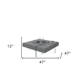 47" Gray And Clear Concrete And Glass Square Coffee Table - Homeroots - Flyclothing LLC