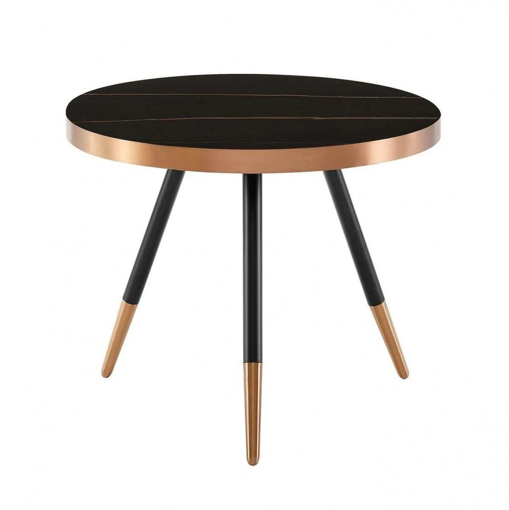 Modern Small Black and Gold Ceramic Coffee Table - Homeroots - Flyclothing LLC